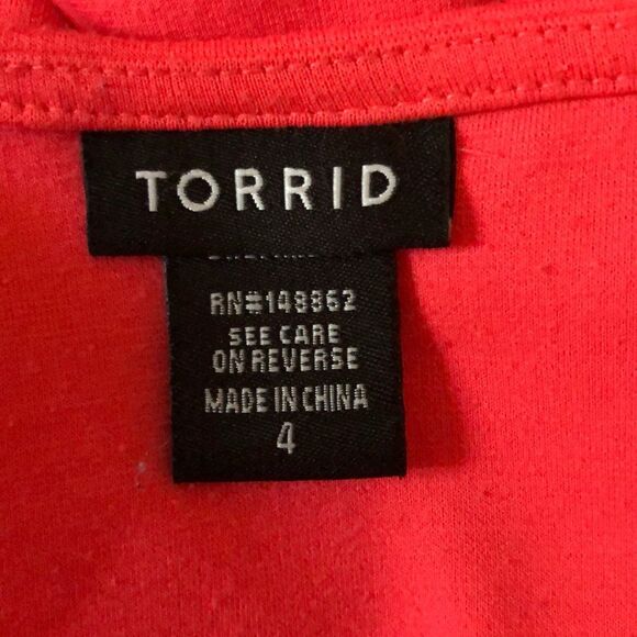 Torrid Coral Vneck Sleeveless Peplum Tank Top 4 4X - Picture 12 of 14